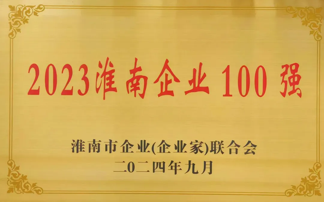 中环低碳荣获“2023淮南企业100强”